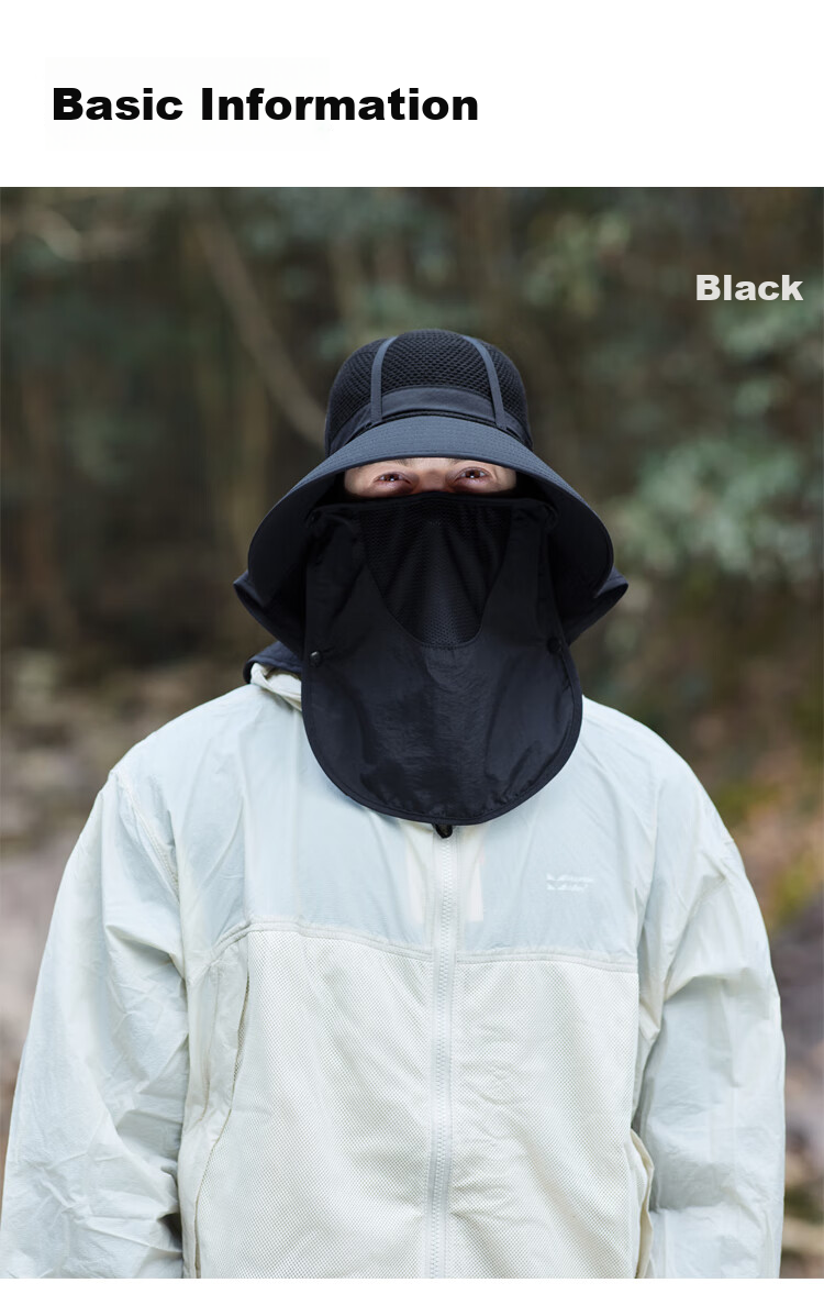 GLO-STORY Men's Summer Outdoor UV Protection Breathable Sunshade Bucket Hat with Ice Silk Face Mask for Women 5