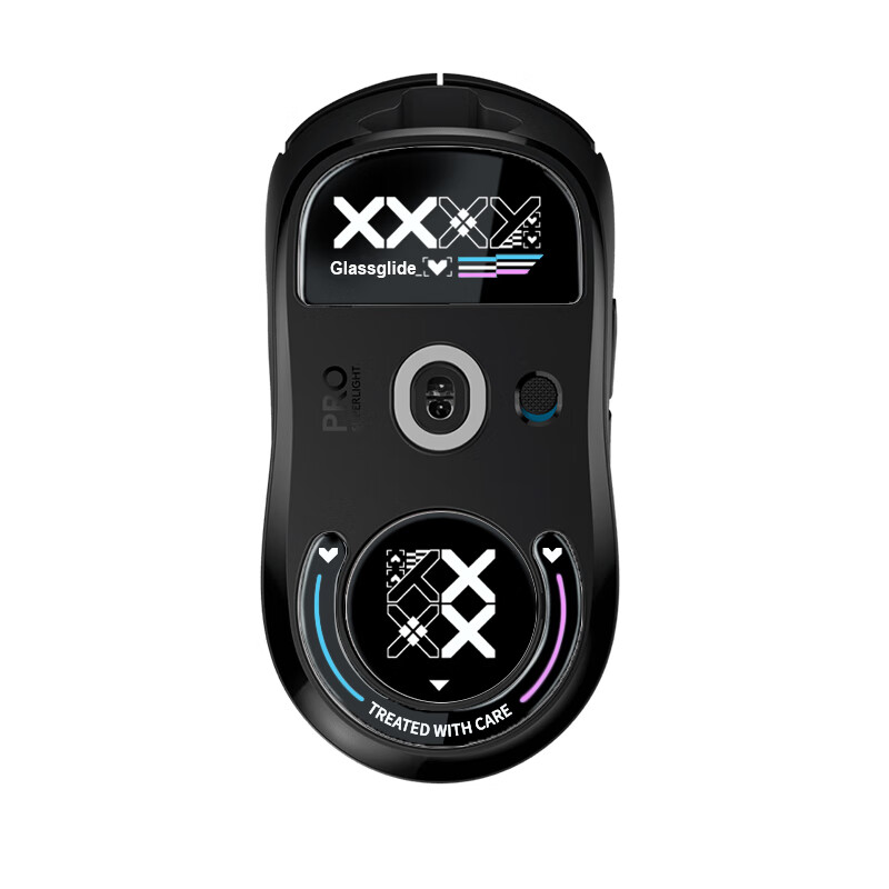 AKNK GPW Eagle Eye/GPW 3rd Gen/2nd Gen/GPW Snow Leopard Logitech Mouse Feet, GPW Glass Mouse Feet, Curved Edge Scratch-Resistant Durable GPW 2nd Gen [Black Print]
