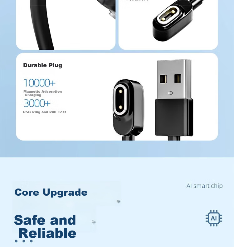 Iboann Compatible Charging Cable for Xiaotianc Z11, Phone Cable for Z10 Watch, Charger for Z9/Z8A/Z7S/D2/Z6 Children's D3/Q1A/Q1R/Q1C/Z1S Magnetic Data Cable 9