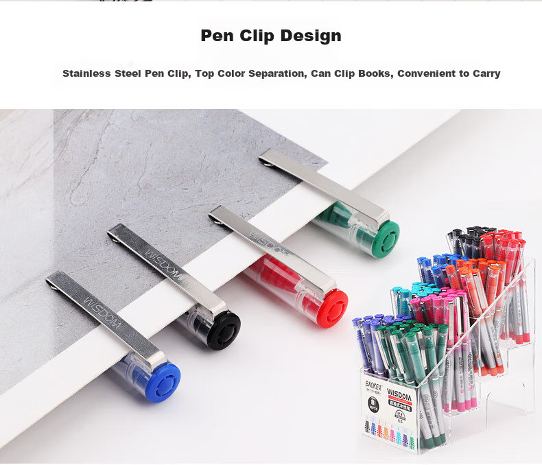 BAOKE BK111A 0.5mm Liquid Gel Pen Full Needle Tube Student Exam Quick-Dry Signature Pen Black 12pcs/Box 7
