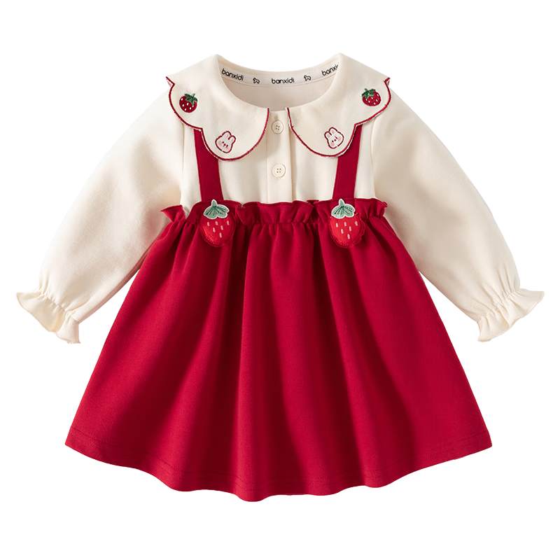 Banxidi Girls Dress Spring 2026 New Stylish Baby Princess Dress Birthday Dress Infant Dress New Year Dress Spring