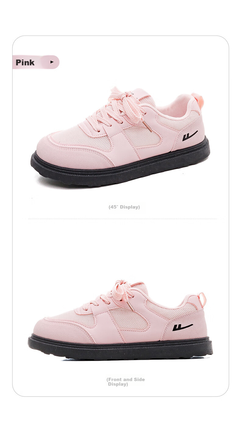 Huili Official Women's Shoes, Spring Sneakers for Women, 2026 New Style Versatile Mesh Shoes, Pink, Size 38 15