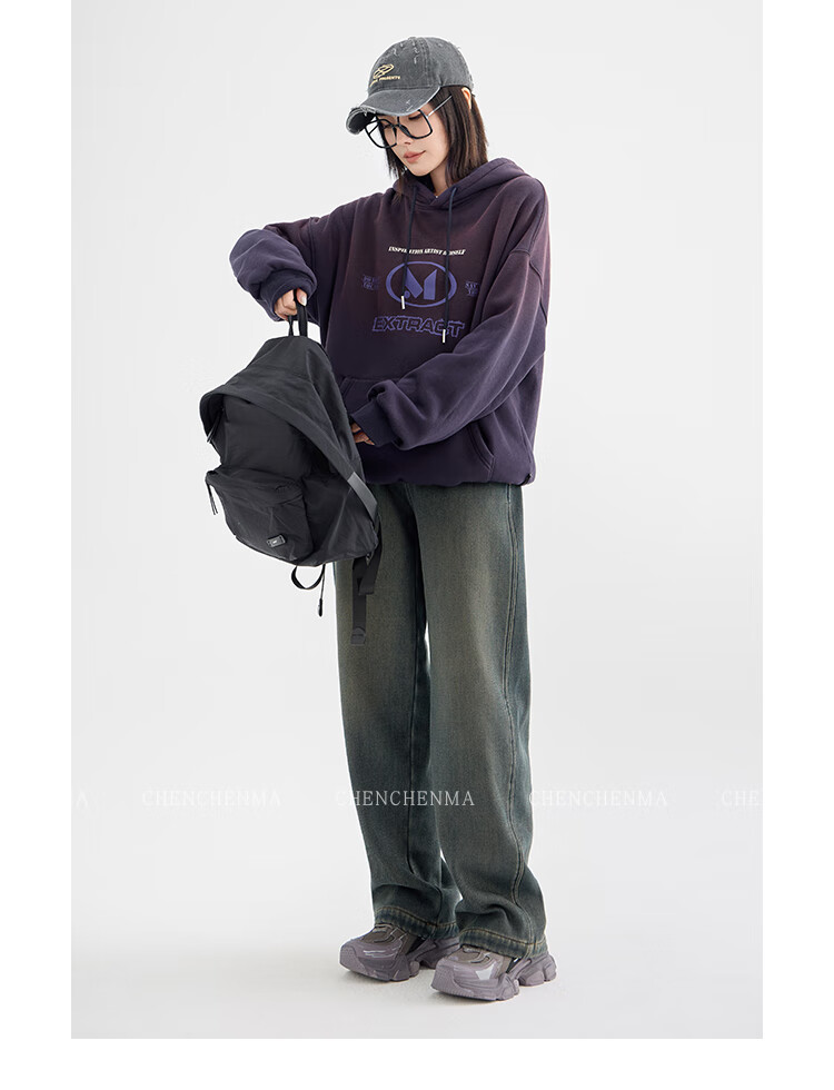 Chenchen Mom Gradient Parent-Child Gradient Color Hooded Fleece Sweatshirt 6762D 5