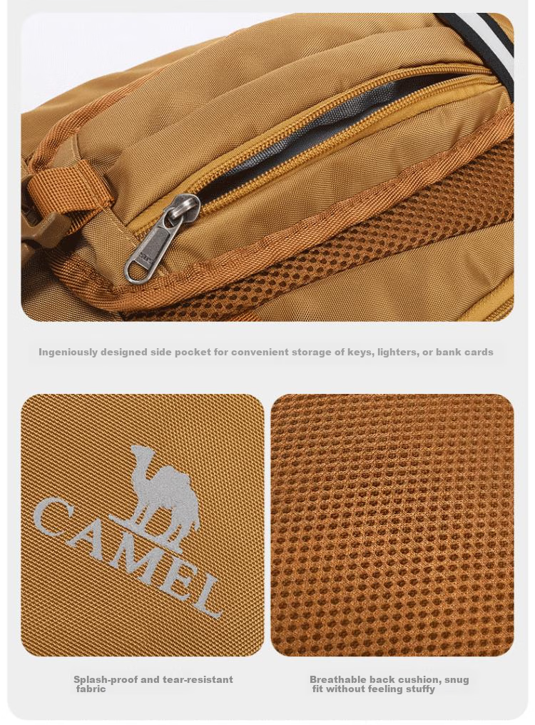 CAMEL Outdoor Sports Shoulder Bag, Unisex Crossbody Fitness Small Bag, Casual Messenger Bag, Cycling Bag, 173BAB5009B Black 4