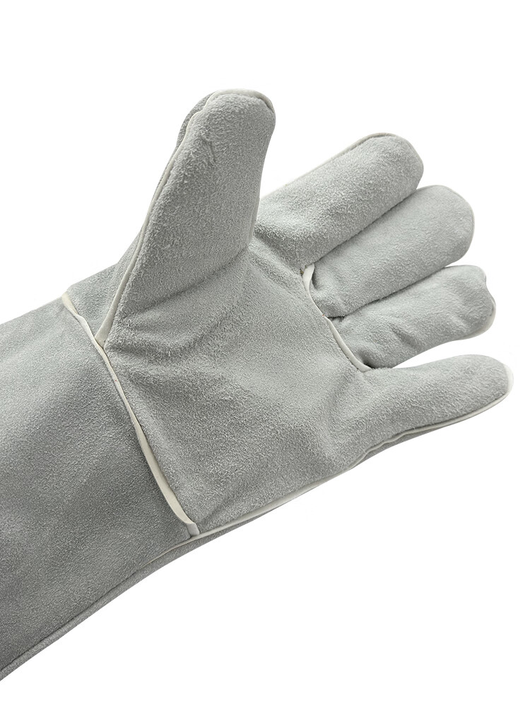 Huadun Welder Gloves Labor Protection Electric Welding Gloves Heat Resistant Insulated Cowhide Welding Gloves Soft Leather Short Work Gloves Durable Driver Gloves 14-Inch Cowhide Gloves One Size 2