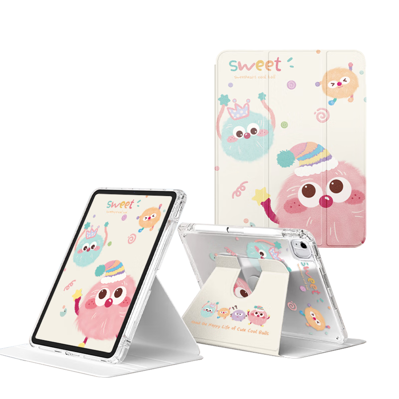Asiwa IPad Air 11 Case Compatible with M4 Chip, 2026 Air 7/6 Protective Cover with Pencil Holder, IPad Pro 11 Full Screen Version, 360-Degree Rotating Horizontal And Vertical Support, Tri-Fold Style