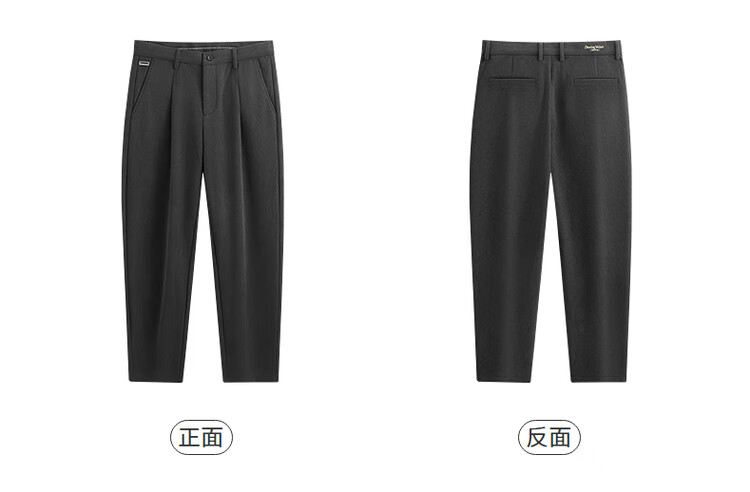 Dancing with Wolves [Corduroy] Autumn Winter Soft Warm Nine-Point Pants Versatile Men's Casual Slim Tapered Pants 015 Dark Gray 31 2