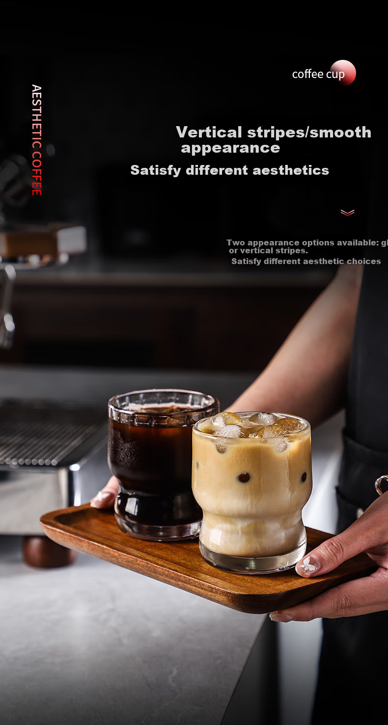 Bincoo Black Knight Glass Cup for Latte, Iced Americano, Milk, Special Cocktail, Coffee, Heat-Resistant Mug with Latte Art 9