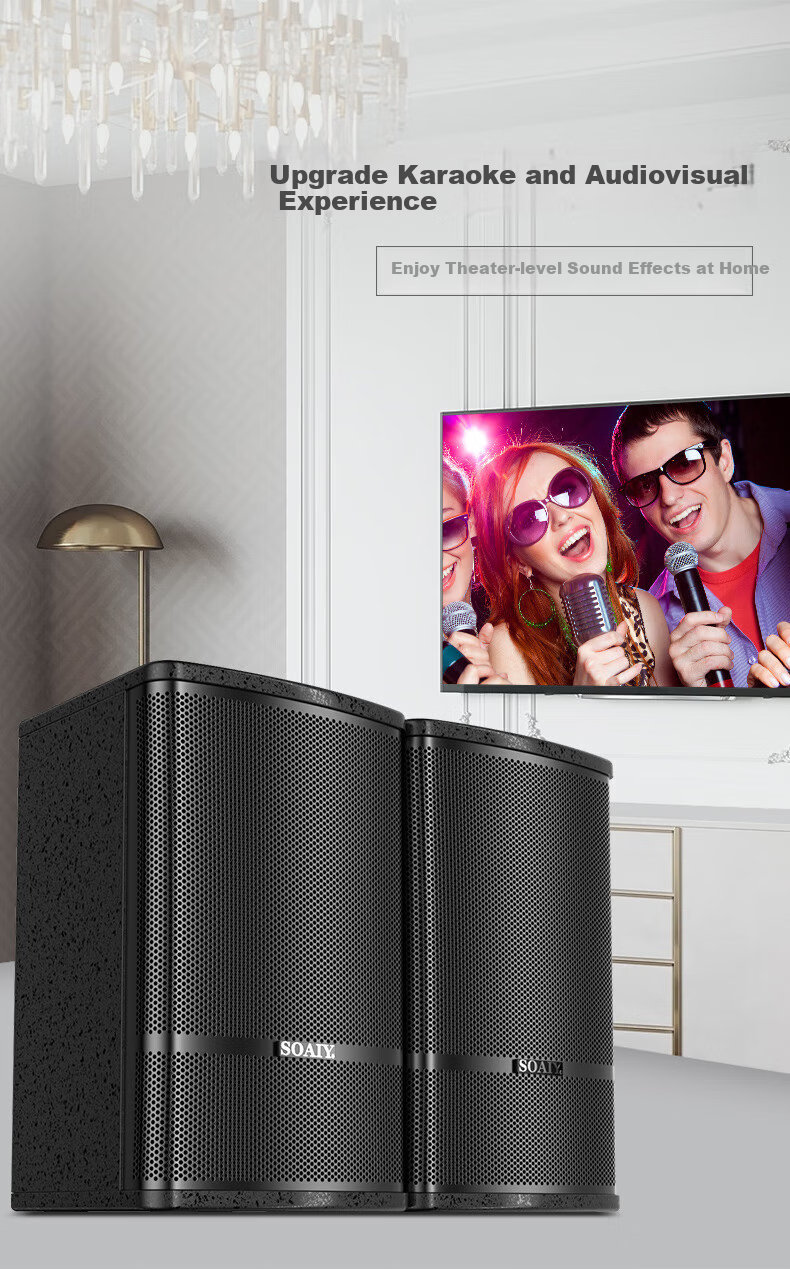 Soaiy Conference Room Audio System Set, 8-Inch Home KTV Background Training Dedicated Microphone Equipment System, Bluetooth Amplifier Wall-Mounted Speaker M38 6