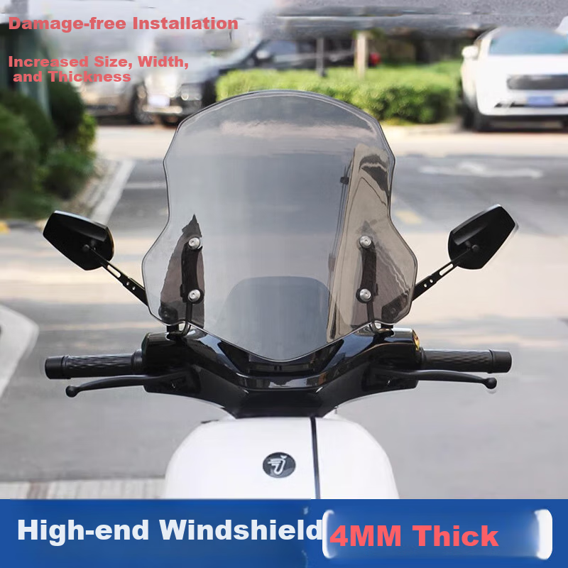 Yueye Electric Vehicle Windshield, Battery Car Motorcycle Windshield, PC Front Windshield Cover, Rainproof, High-Definition Transparent Windshield