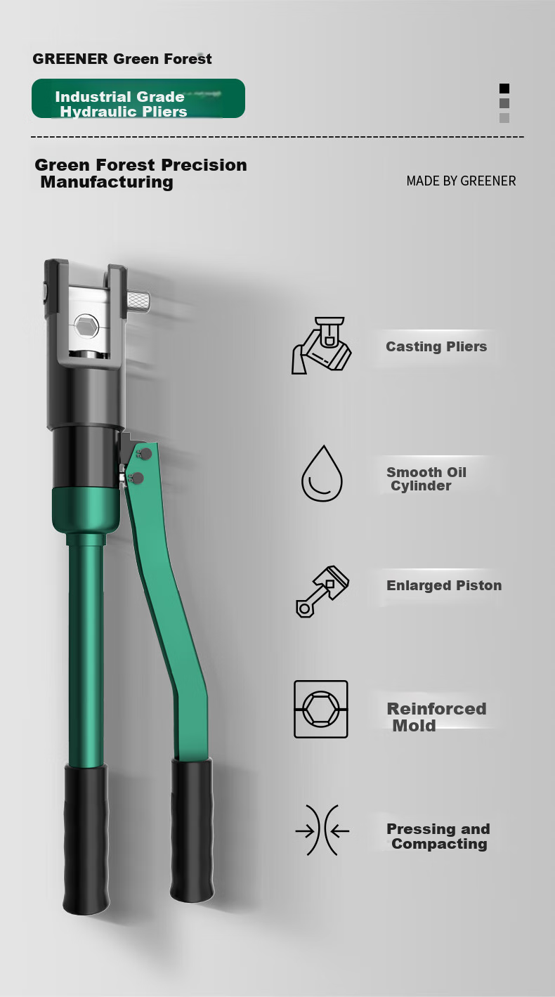 GREENER Household Hydraulic Crimping Pliers, Terminal Crimper, 16-240 Square Manual Crimping Tool for Cable Lugs, Professional Electrician's Tool 4