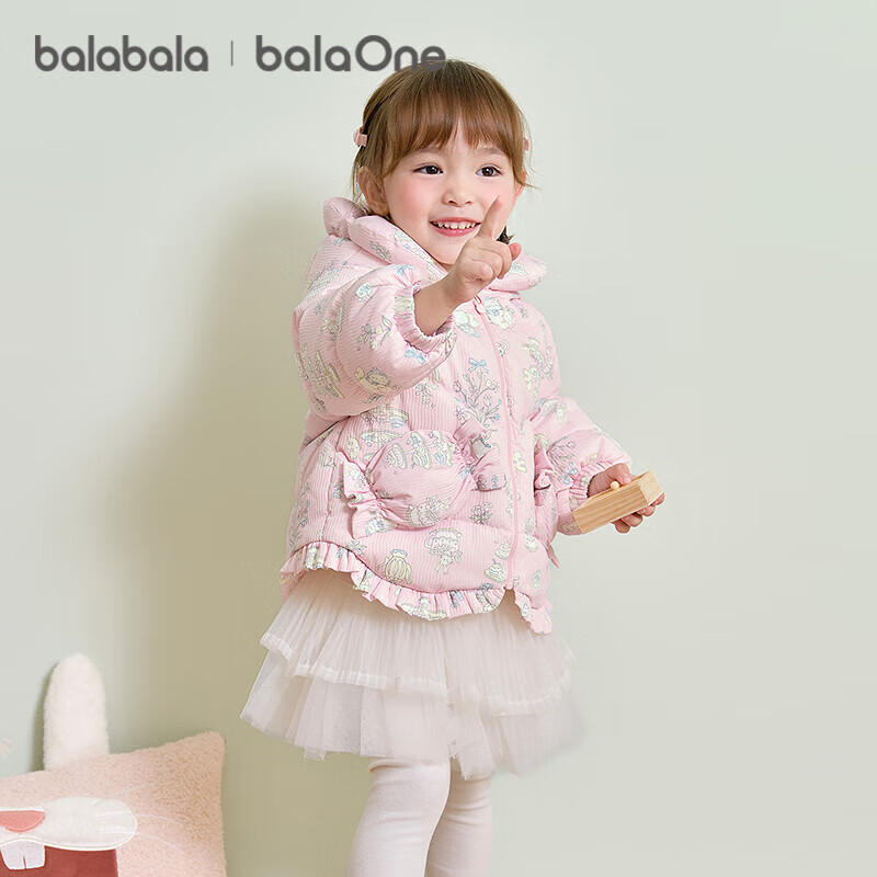 BALABALA Kids Baby Down Jacket Girls 2025 New Winter Thickened Warm Coat Nordic Style