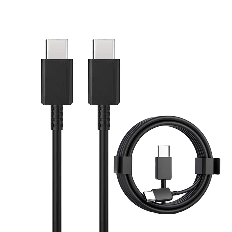 JOWOYE Three-Prong Data Cable, Super Fast Charging 45W, Compatible with S25/21/22/24+ultra/zflip/Note10/A55, 25W Fast Charging, Dual Type-C Extended Cord, 2 Meters