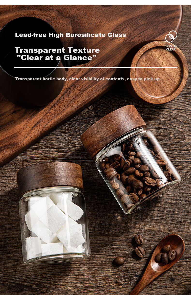 Newair Glass Coffee Grounds Airtight Container, Coffee Bean Storage Jar, Mini Portable Food-Grade Tea Storage Container 4