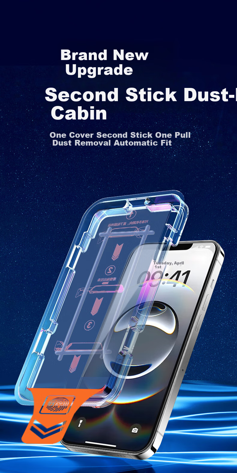 KOOLIFE [Two Pieces] IPhone 17E Tempered Glass Screen Protector, Apple 16e Phone Film Protective Sticker, Dust-Free Installation, Anti-Dust Mesh, Earpiece Unobstructed, Full Screen Glass, Ultra-Thin, High-Definitio 1