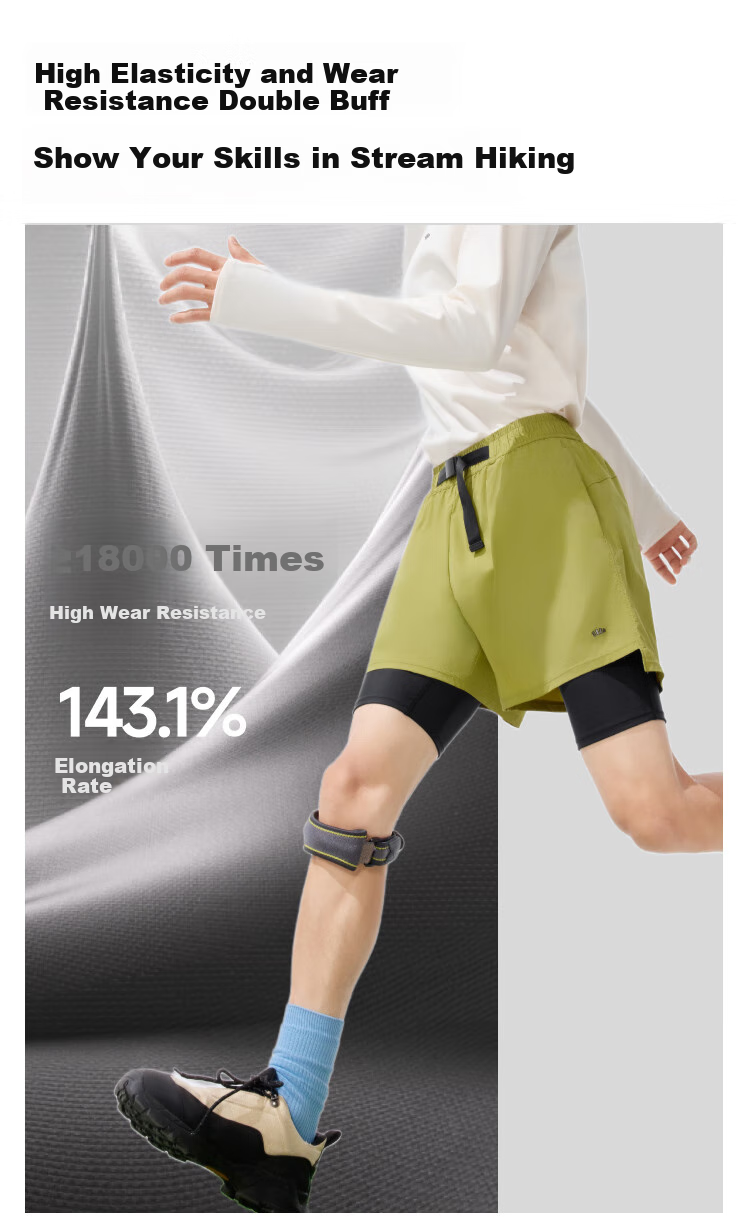 Beneunder Men's Quick-Dry Sun Protection Double-Layer Water Sports Outdoor Surfing Swim Shorts UD002 Dusk Black XL 18