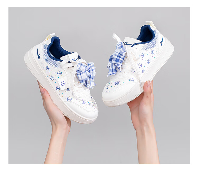 Warrior Women's Shoes, Creative Thick-Soled Footwear for Spring And Autumn, Retro Printed Original Versatile Casual Sneakers, Beige, Size 38 12