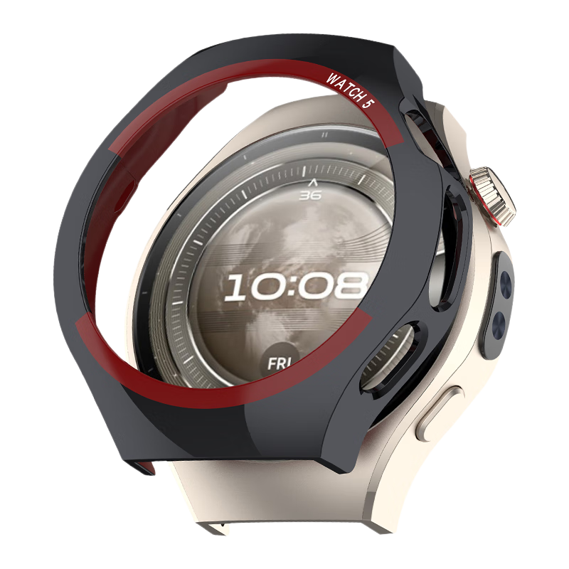 KMaxAI [Instant Space Exploration] Compatible with Huawei Watch 5 46mm Protective Case, Dial Semi-Enclosed Protective Cover, Hard Shell Frame with Scratch-Resistant Edge