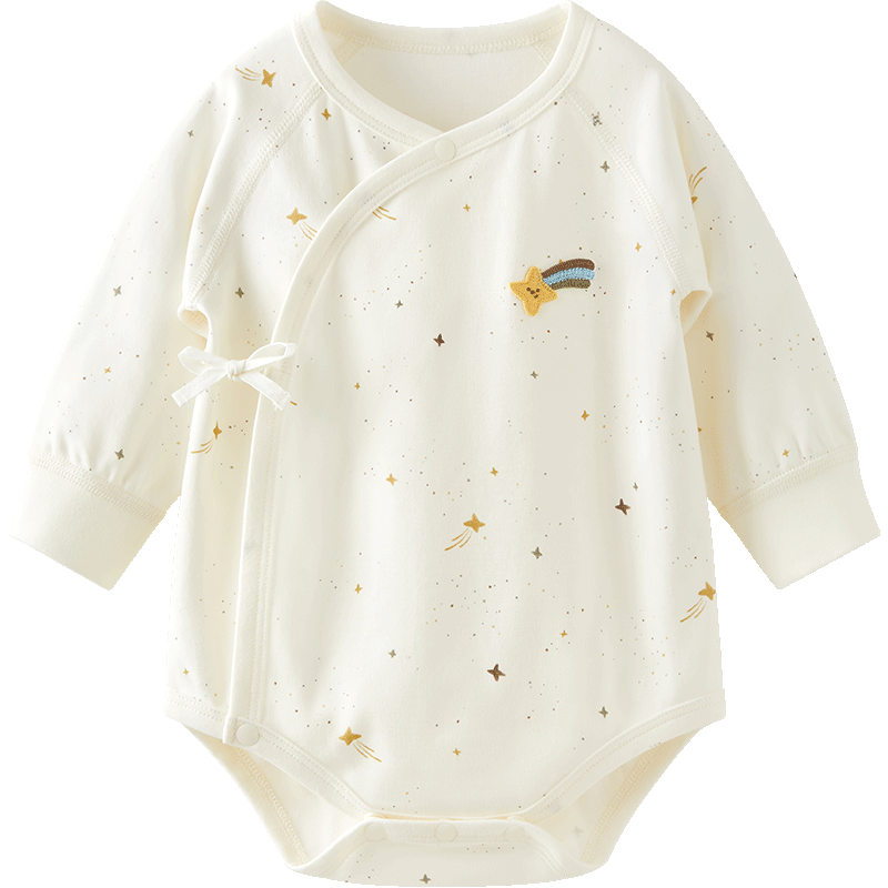 Weishi Muni Newborn Baby Long Sleeve Bodysuit Spring Autumn Triangle Romper Pajamas