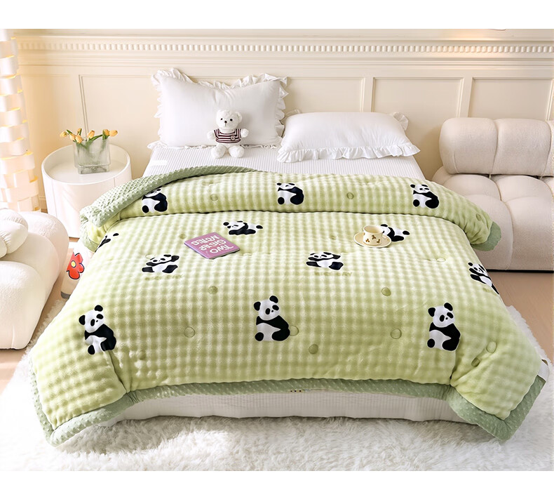 Grace A-Class Fabric Bean Velvet Rabbit Fur Fiber Quilt Autumn Winter Warm Blanket 150*200cm 4 Jin 16