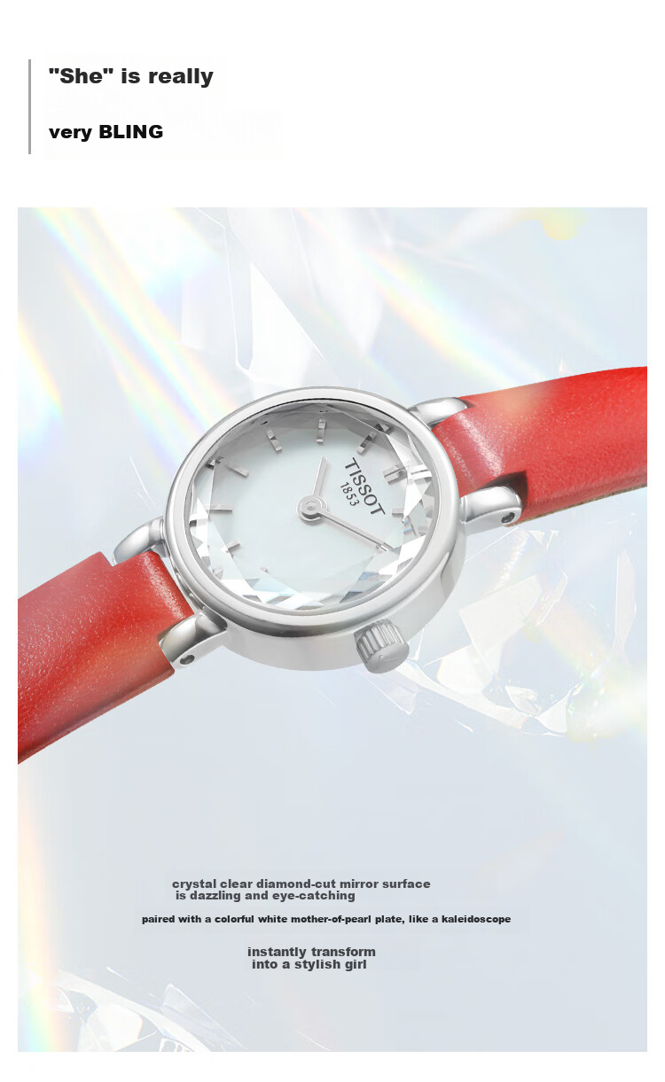 TISSOT Watch, Little Beauty Series Women's Watch, Swiss Quartz Ladies Leather Strap Wristwatch, Fashionable Timepiece, Birthday Gift 4