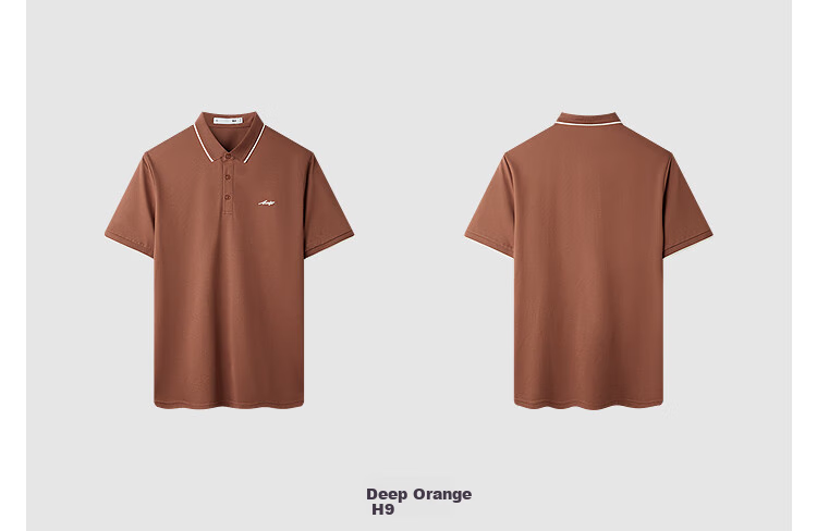 HLA Short-Sleeve Polo Shirt for Men, Light Business Fashion Cool-Feeling Printed Short-Sleeve for Summer 11