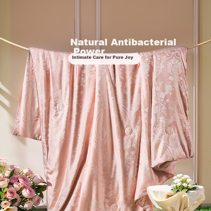 Одеяло FUANNA Home Textiles "Свадебная радость", 100% натуральный шелк, размер Double, всесезонное, 203x229 см, розовое