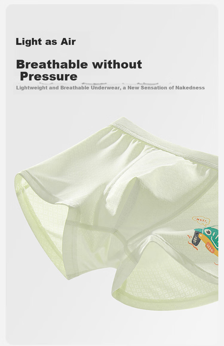 AIBEDILA Boys' Underwear, Summer Thin Ice Silk Breathable Underpants, Comfortable Boxer Briefs for Older Boys 6