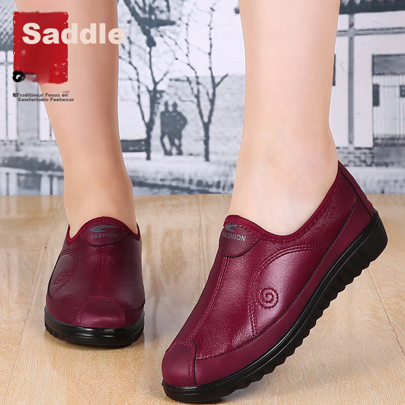 Ankang Old Beijing Cloth Shoes for Women, Soft Sole, Breathable, Soft Upper, Middle-Aged And Elderly, Lightweight Casual Round Toe Shoes for Seniors AK77701 Red 41