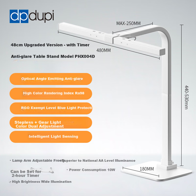 Dpdupi Eye Protection Lamp for Study, Reading, Homework, Students And Children, Smart Screen-Friendly Desk Lamp with Intelligent Lighting to Protect Visio