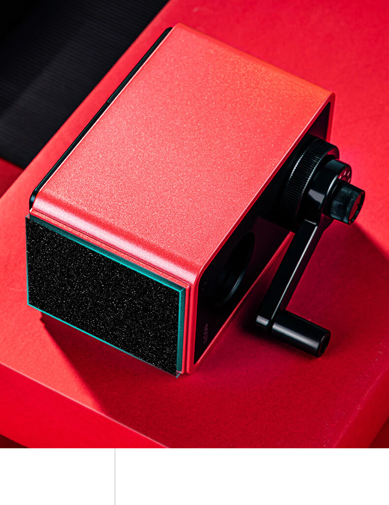 NUSIGN 5-Speed Automatic Pencil Sharpener Hand-Crank Pencil Sharpener Red NS077【Popular Product】High-End Brand Under Deli 1