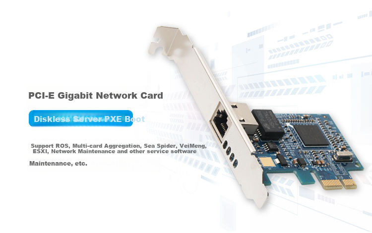 MOGE Desktop Built-In Wired Network Card, PCIE Single-Port Gigabit Ethernet Card BCM5721, High-Speed Diskless PXE Boot, Supports ROS/EXSI/Huaju MC2255 1