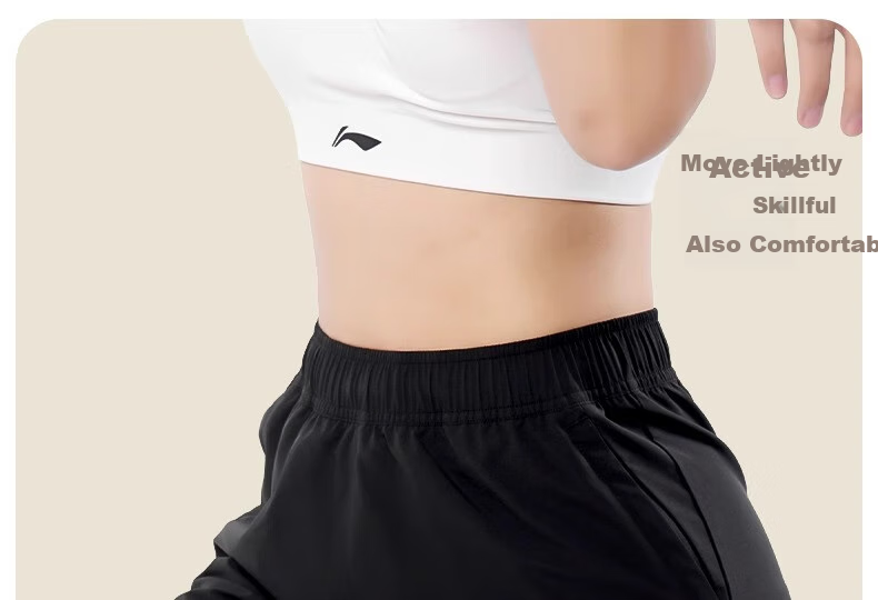 Li-Ning Women's Sports Shorts, Summer New Style, Running Ice Silk Quick-Dry Casual Beach Shorts, Yoga Loose Three-Quarter Length Pants, Size M 15