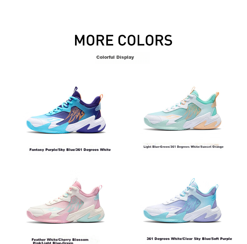 361° Hanjiang | Children's Basketball Shoes, Summer Practical Training, Youth Hard Court Wear-Resistant Basketball Shoes, Blue, Size 41 18