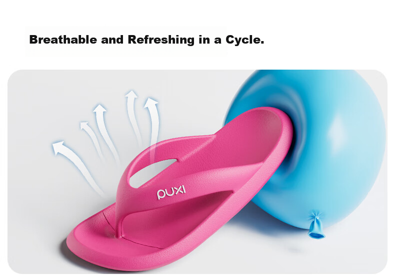 Puxi 2025 Summer Women's Flip Flops Casual Home and Outdoor Slippers for Men Raspberry Color Size 36-37 8