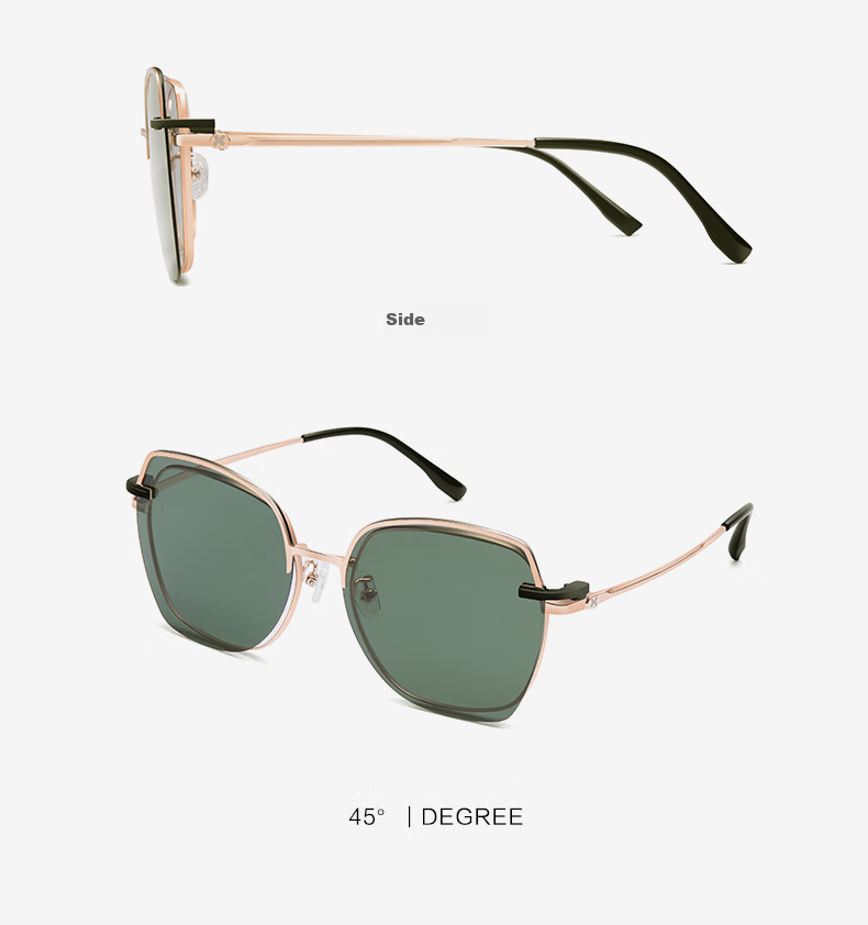 LOHO Large Frame Anti-Blue Light Glasses for Nearsightedness, Customizable Prescription, Women's Frames with High-End Feel, Unique, Face-Slimming, Bare-Faced, Five-Fold 16
