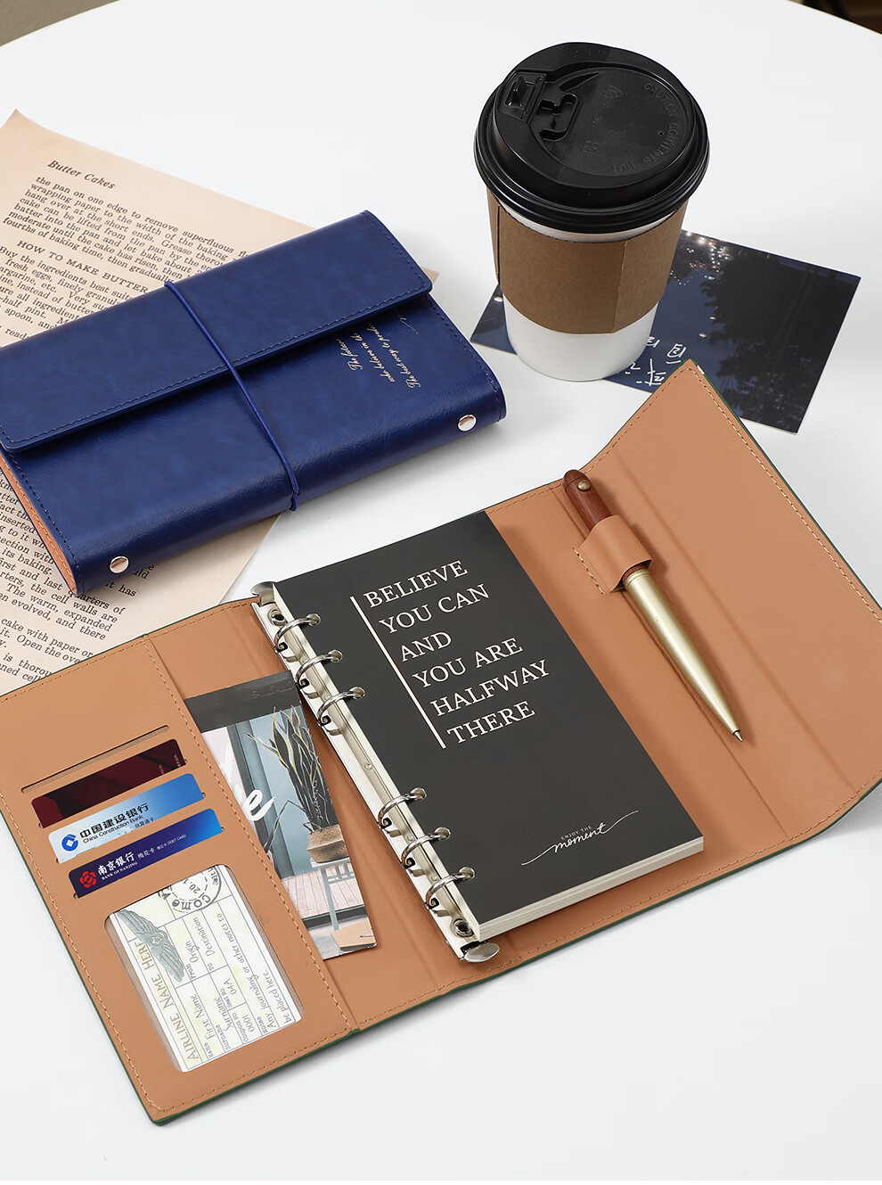 Jiaran Heng Vintage Leather Cover Premium Business Notebook A6 Refillable Notebook Simple High-Quality Customizable Logo Travel Journal Red 8