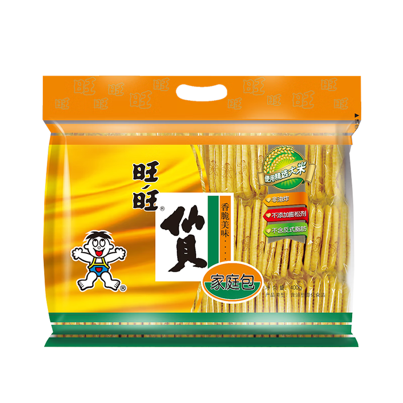 旺旺 仙贝 原味 400g 家庭装 休闲膨化食品饼干糕点小零食