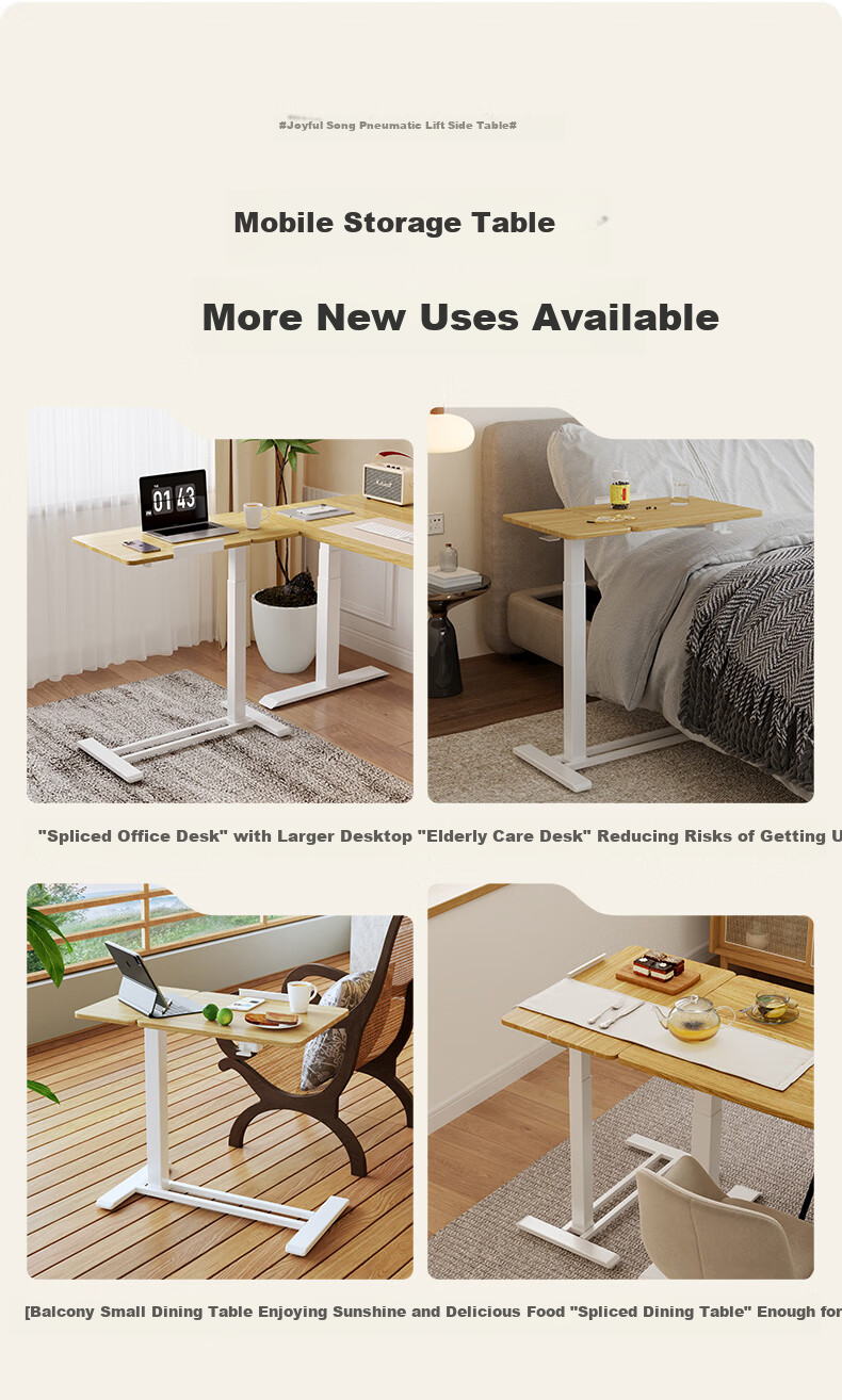 Loctek Mobile Bedside Table, Adjustable Height Desk, Computer Desk, Dorm And Home Lazy Table, Small Table T04-Plus White 15