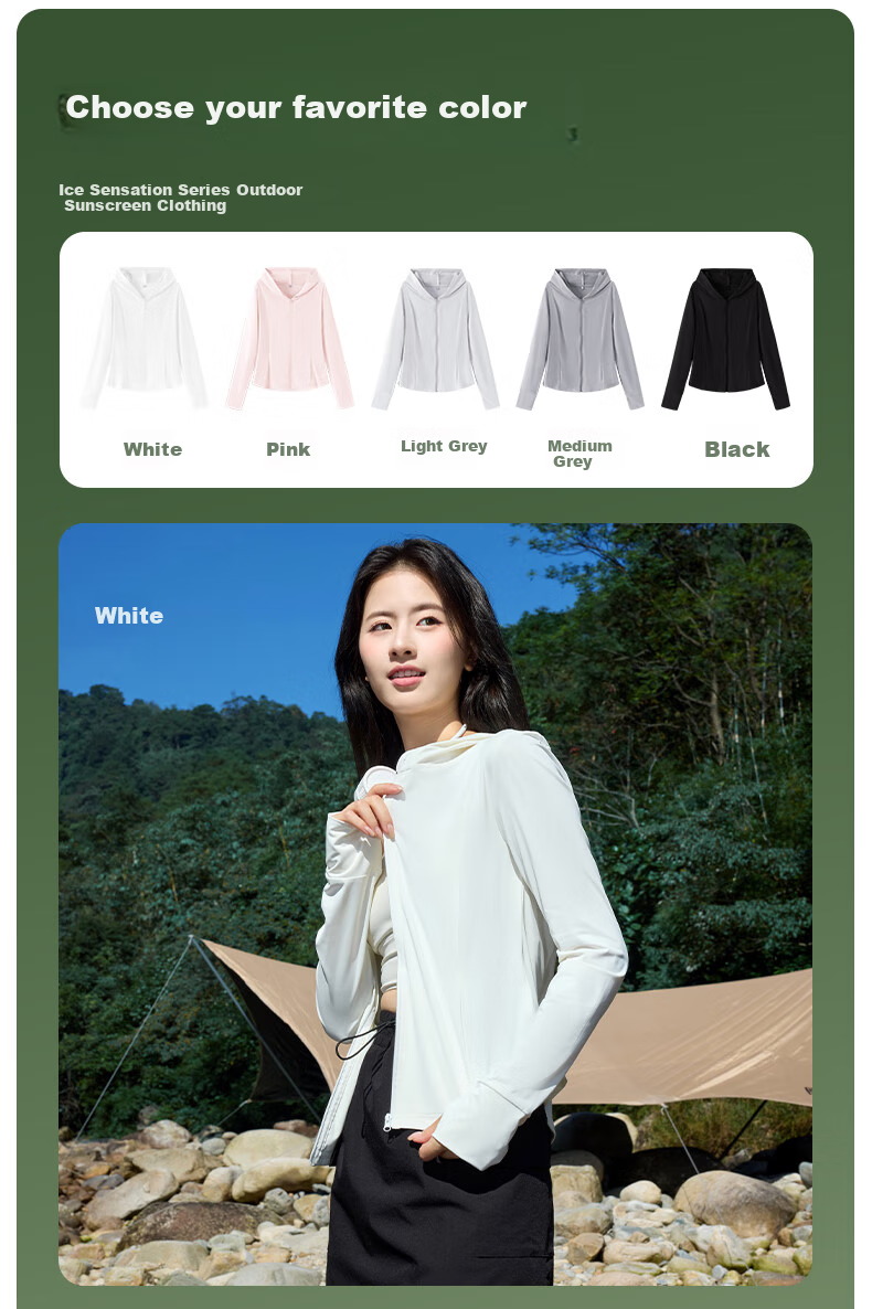 Warrior UPF50+ Slim-Fit Hooded Sun Protection Jacket for Women, Summer 2026 UV-Resistant Cool Ice-Cool Sun Protection Coat 8