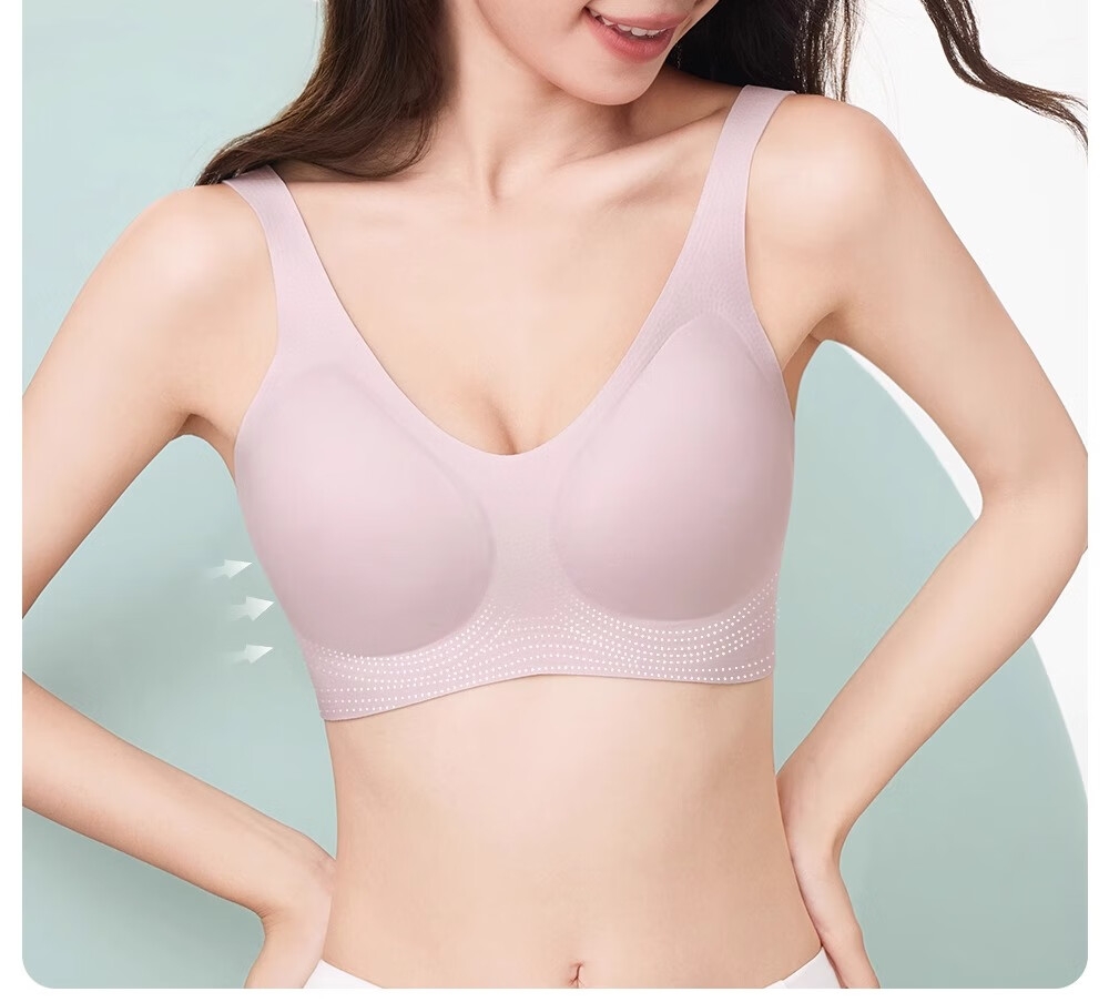 BOPRUIEY Women's Seamless Fixed Cup One-Piece Vest Large Bust Minimizing Wireless Plus Size Sports Bra 16