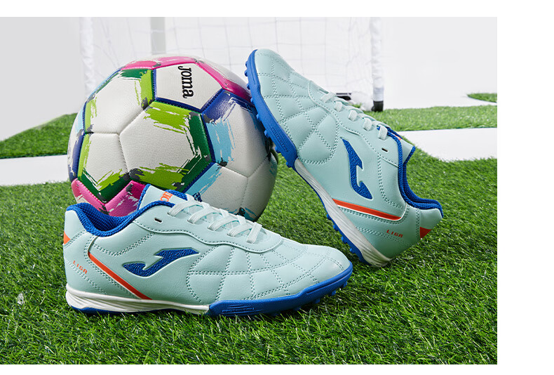 JOMA Kids Soccer Shoes TF Turf Studs 2025 New Youth Football Training Shoes White/Blue Size 35 4