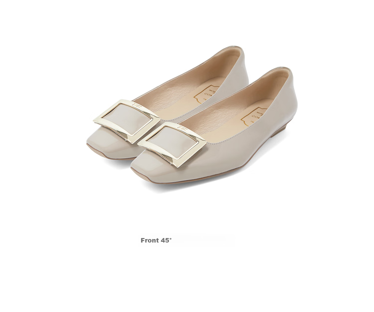 COMELY Women's Square Buckle Low-Cut Flats, Spring And Summer New Style Genuine Leather Versatile Flat Shoes for Women to Match with Skirts, Pink Apricot Color, Size 38 9