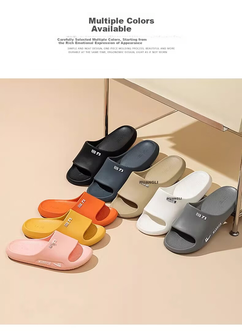 Huili Women's Summer Slippers, Non-Slip Bathroom Slide Sandals, Eva Outdoor Wear Soft-Soled Beach Sandals, Orange, Size 38-39 12