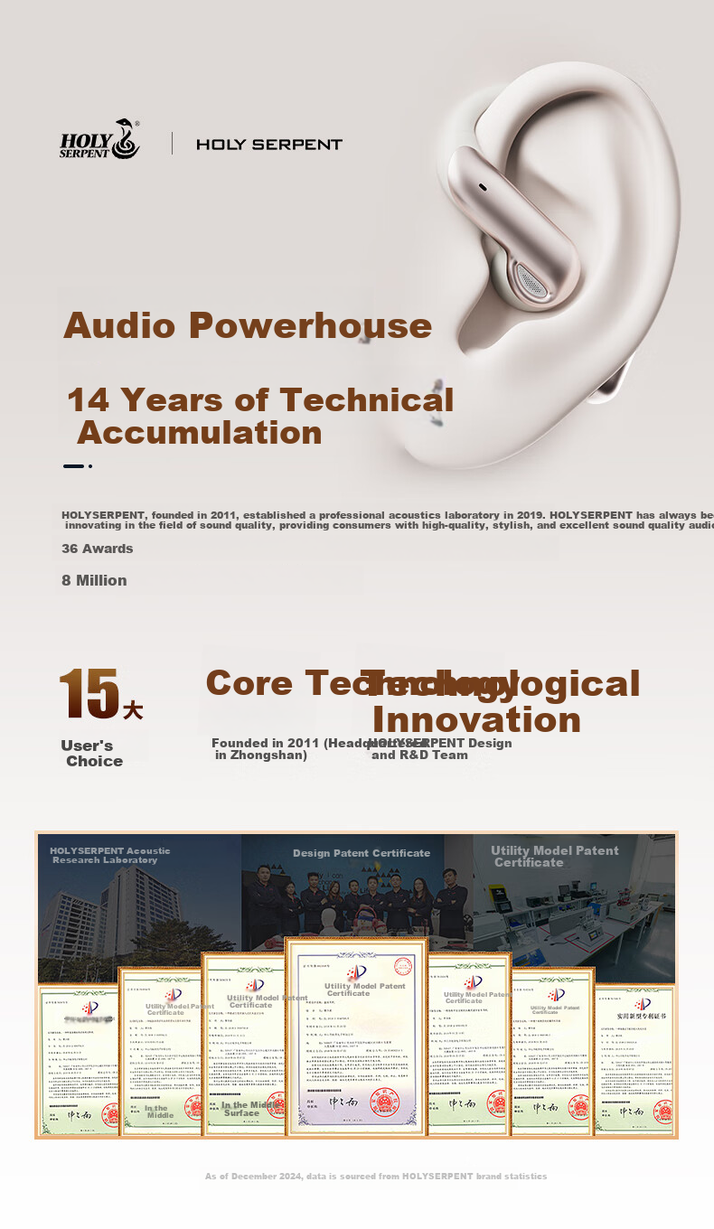 Holy Serpent Tianqin [15% Refreshing Subsidy], Bluetooth Earphones, Over-Ear Style, Latest 2026 Model, Wireless Sports Open-Style Running Headphones, Not In-Ear Bone Conduction Concept, Ranked Top Te 1