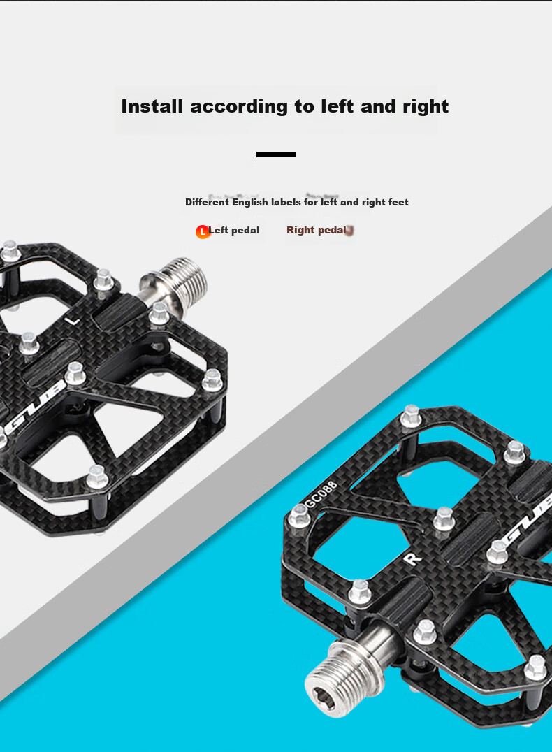 GUB Carbon Fiber Bicycle Pedals, Sanpei Lin Road Mountain Universal Titanium Bearing Pedals 12