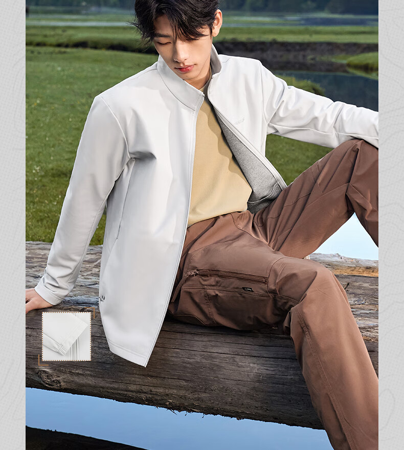 361° Men's Autumn Winter Aerogel Rainproof Water-Repellent Stand Collar Sports Outdoor Jacket Windbreaker 652534613-2 4