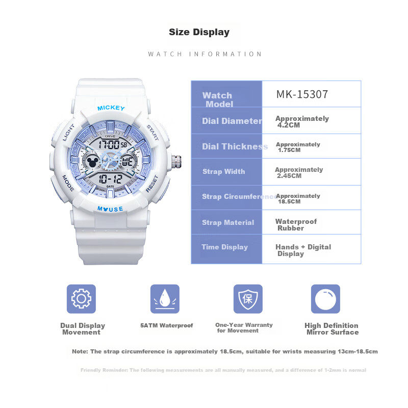 Disney Sports Watch for Girls, Multifunctional Electronic Watch for Primary And Middle School Students, Trendy Waterproof Watch, Birthday Gift 7