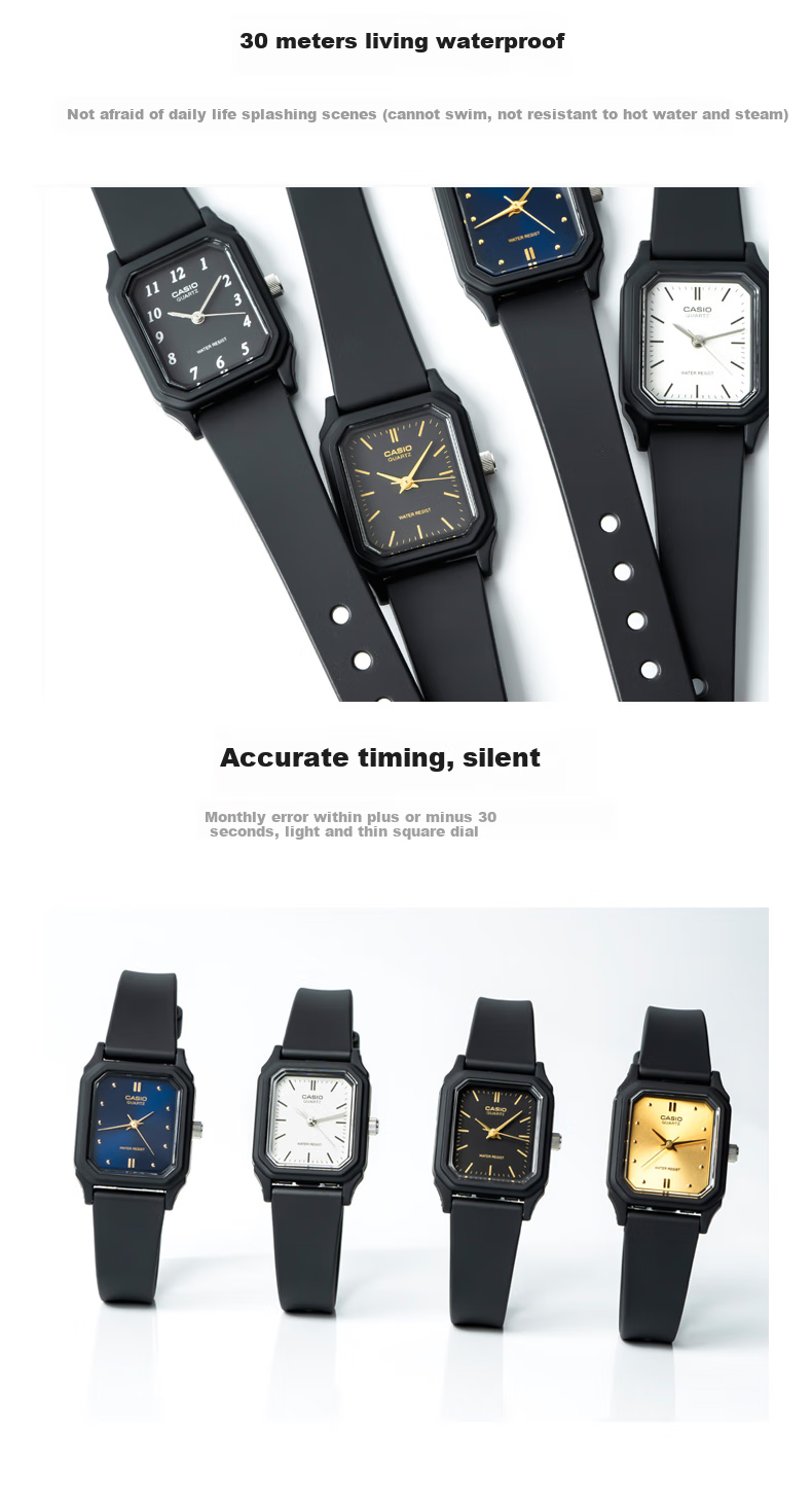 Casio Women's Watch, Small Black Dial, Fashionable And Simple, Suitable for Students' Exams, Analog Quartz Watch for Women LQ-142 5