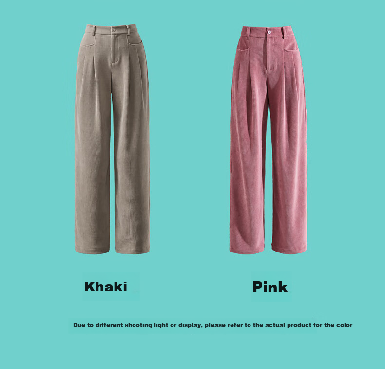 ESE-Y Wide-Leg Pants for Women, Spring 2025 High-Waisted Slimming Straight-Leg Glutinous Rice Pants, Natural Sand Color (Khaki), Size 29 25
